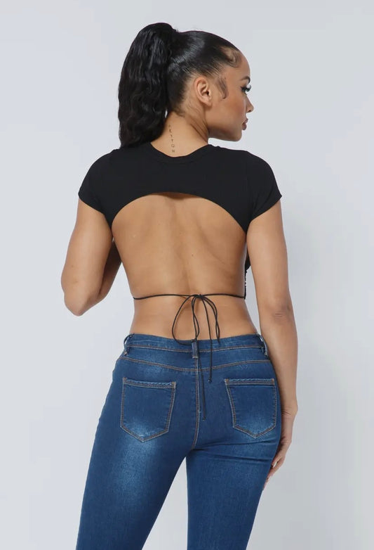 Open Season Crop Top (Black)