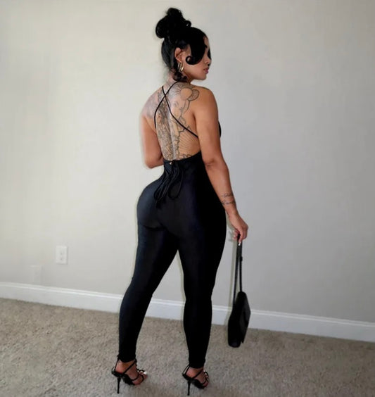 Deep V Jumpsuit
