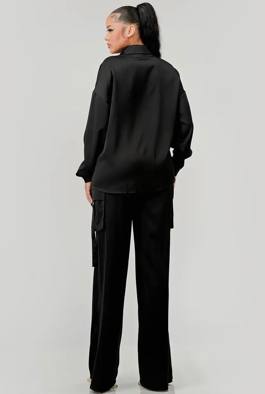 Satin Long Sleeve Set