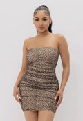 Mesh Print Mini Dress