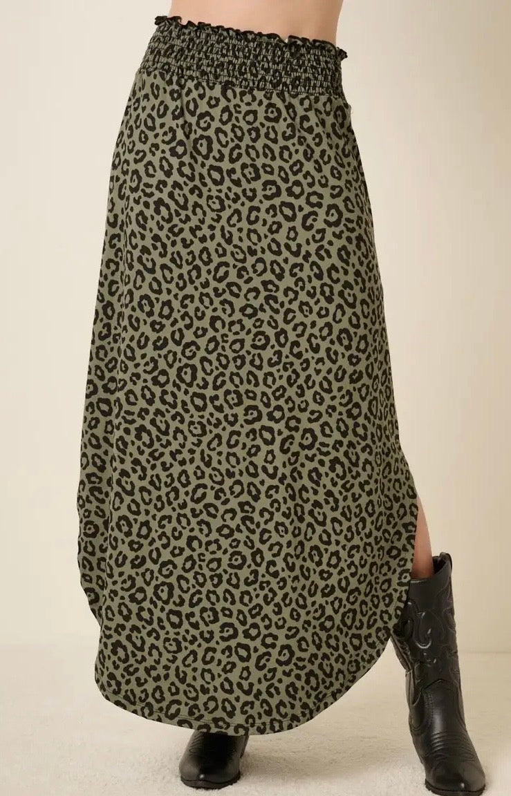 Smocked Maxi Skirt