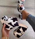 Cow Print Chunky Heel