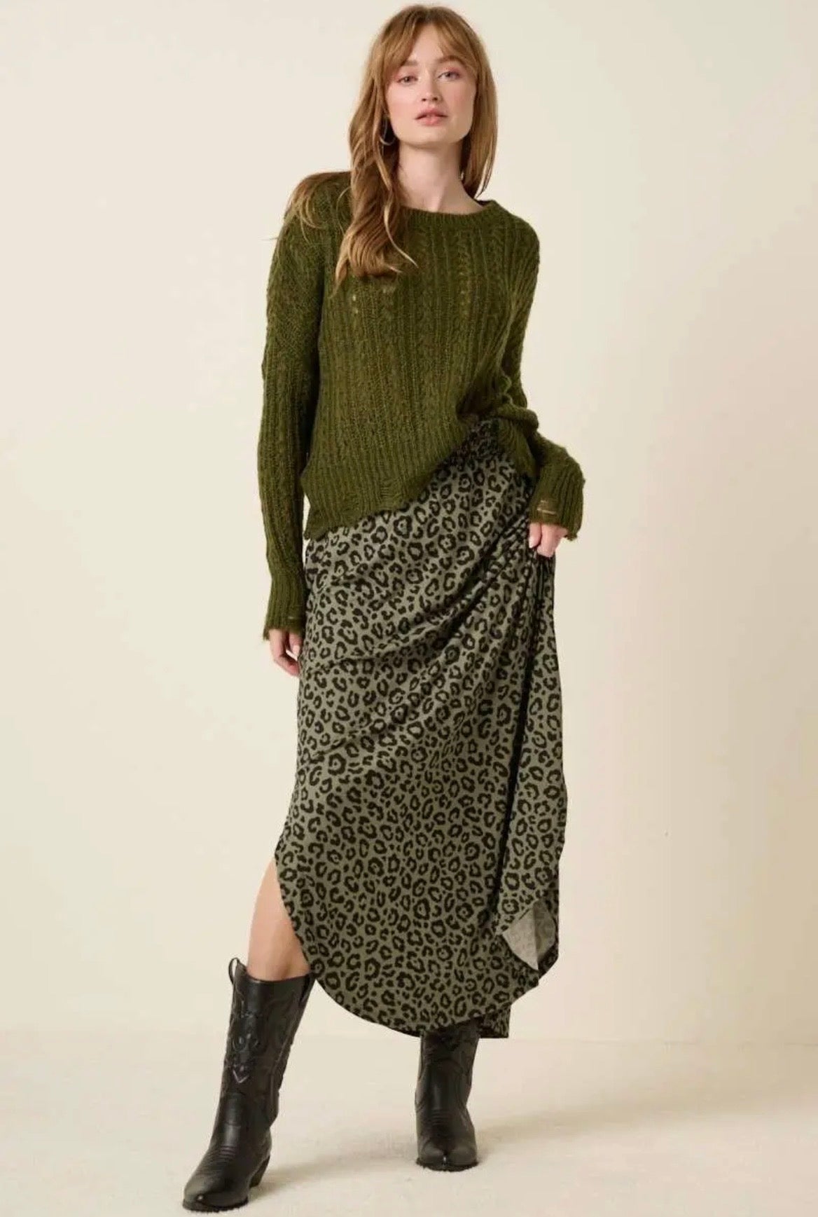 Smocked Maxi Skirt