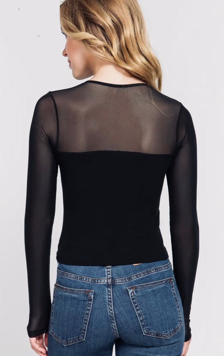 Sweetheart Mesh Top