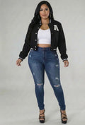 Varsity Cropped Jacket (Plus)