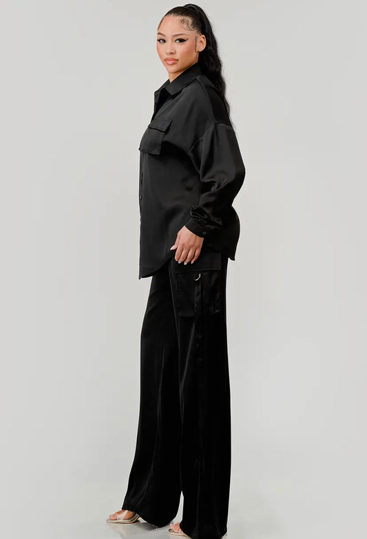 Satin Long Sleeve Set